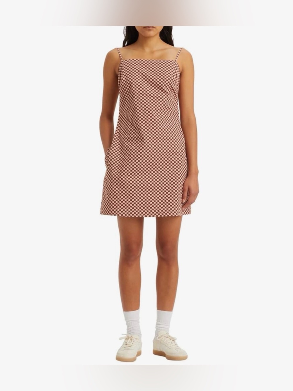 NEW Levi's Danny Slim Fit Checkered Mini Dress Cotton Women XL Coquette Cottage